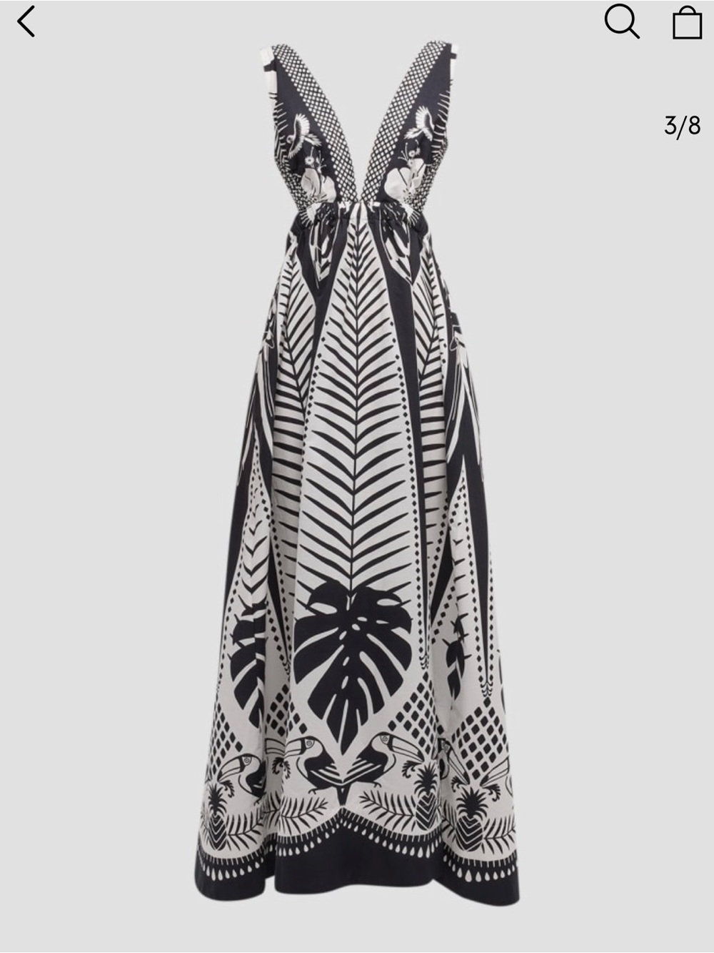 Farm Rio Macaw Elegance Black Maxi Dress - Picture 2 of 4